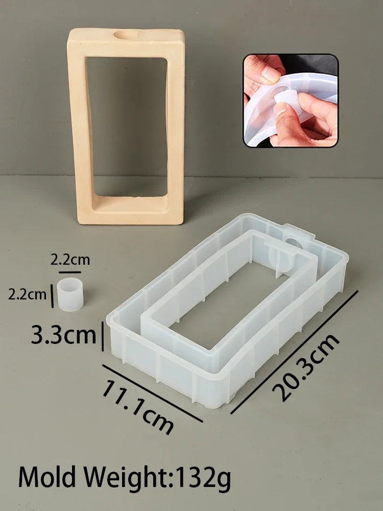 DIY Nordic Style Vase Mould Plaster Concrete Hydroponic Test Tube Flower Arrangement Ornaments 3D Craft Flowerpot Silicone Molds