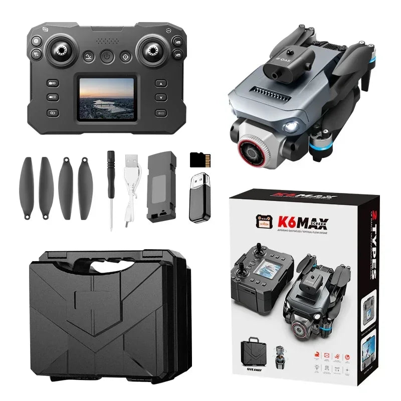 K6MAX 4K HD Dual Camera Drone Optical Flow Positioning Intelligent Aerial Photography Obstacle Avoidance Foldable Quadcopter Toy