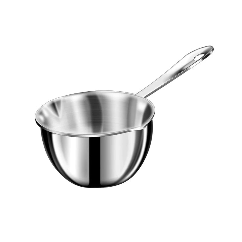 Long Handle Cooking Saucepan Small Soup Pot Flat Bottom Frying Pot Cookware Dropship
