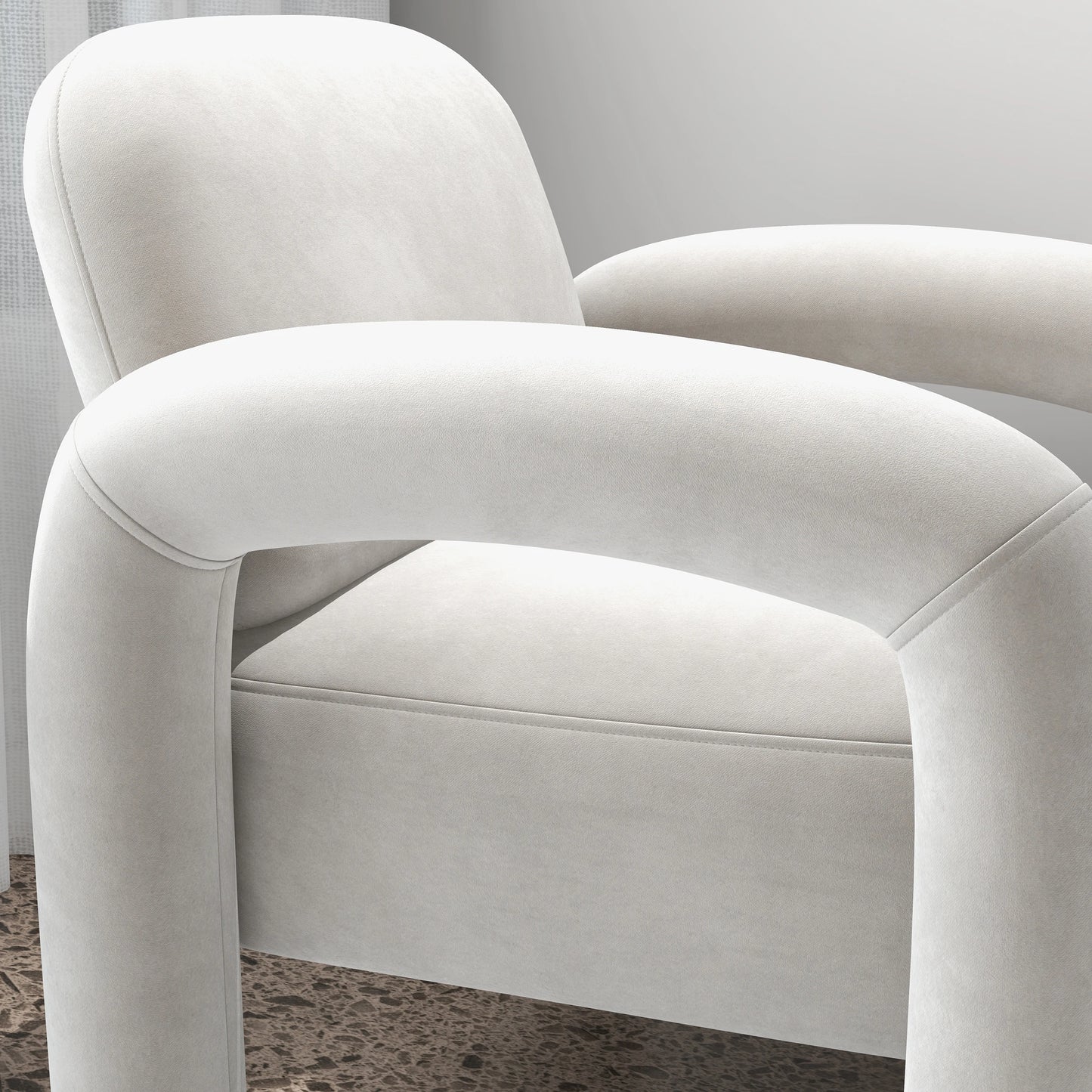 SEYNAR Mid-Century Modern Velvet Upholstered Accent Chair for Living Room