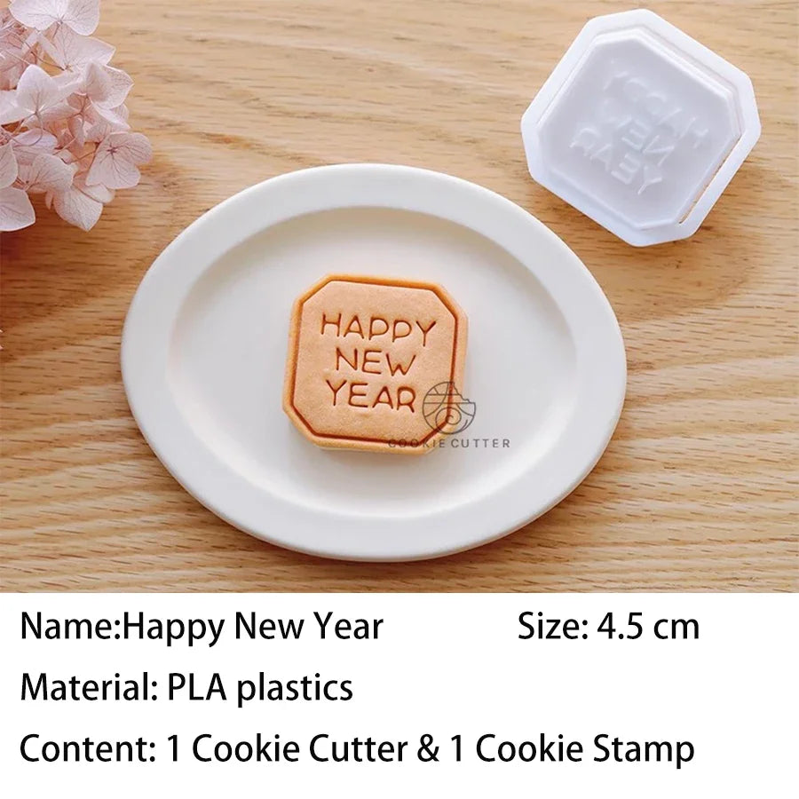 2025 Chinese Snake Year Cookie Cutter Mold Fortune Blessing Biscuit Stamp Pastry Dessert Fondant Cake DIY Bakeware Kitchen Items