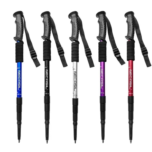 1-pack aluminum alloy telescopic trekking poles ultra-light shock-absorbing walking poles trekking poles