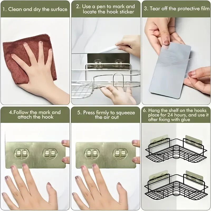 1pc Punch-free Triangle Rack, Corner Shelf, Dormitory Storage Rack, Storage Shelf For Bathroom & Kitchen
