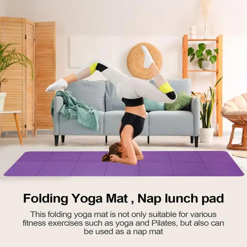 Yoga Mat Foldable Household Mute Portable Double-sided Exercise Mat Household Mute Exercise Mat With Carry Bag For Yoga Pilates