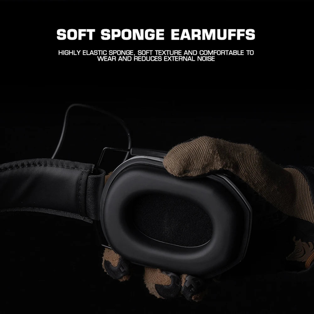 Shooting Training Headset Hunting Ear Protection Earmuffs  Headphone with Noise Reduction Knob Adjustment for Hunting Airsoft