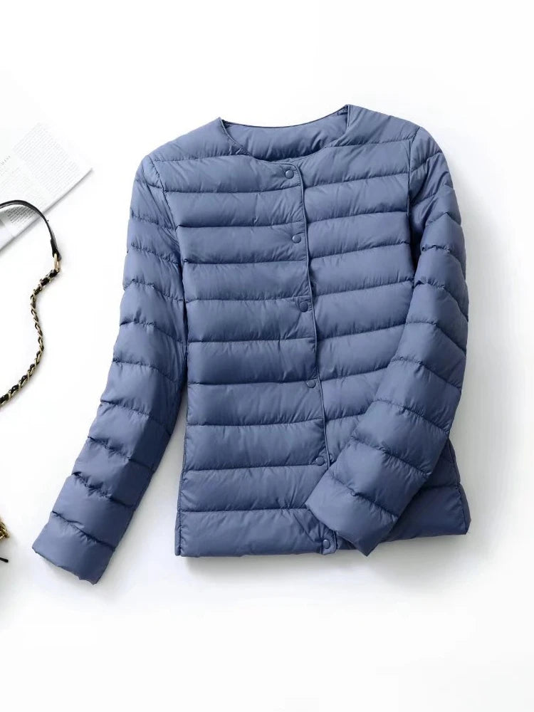 NewBang Matt Fabric Light Jacket Female Ultra Light Down Jacket Women Slim Windbreaker Without Collar Lightweight Warm Coat