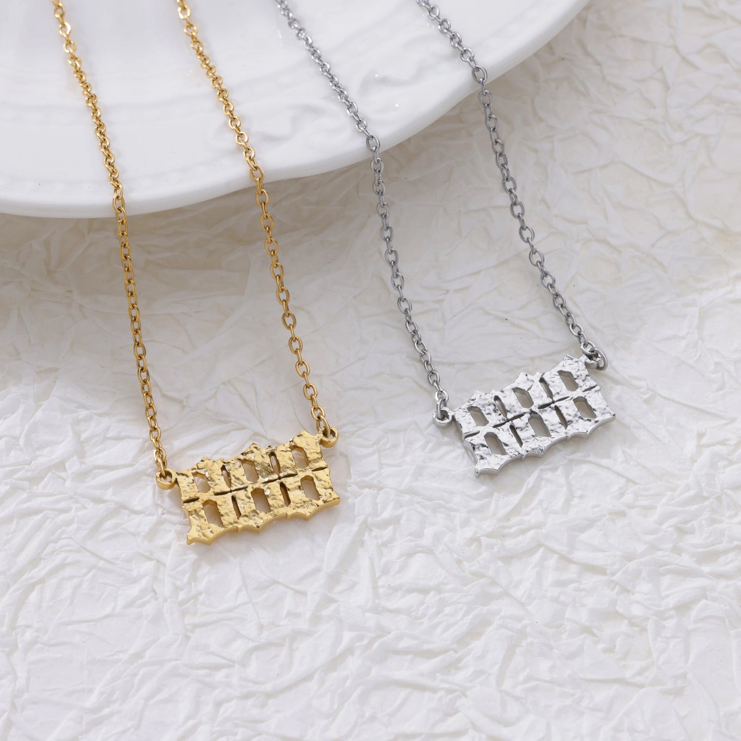 Stainless Steel Number Necklaces For Women Men Gold Color 111 222 333 444 555 777 888 999 666 000 Pendant Necklace Jewelry Neck