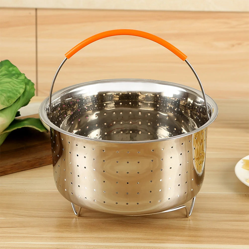 21 5X125CM Steamer for Cooking Cooker Pot Wok Basket Stainless Steel Rice Fruit Cleaning Pressure Household