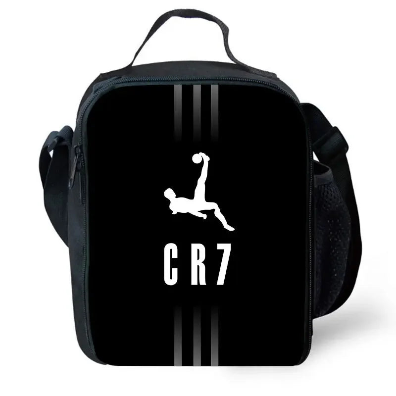 Cartoon C-CR7 Football-Stars Child School Backpack With Lunch Bags Pencil Bags School Bags for Boys Girls Best Gift