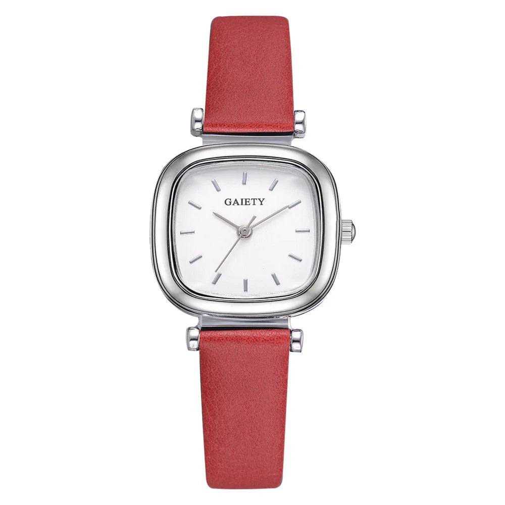 Elegant Square Watches For Woman New Casual Minimalist Green PU Bracelet Ladies Luxe Quartz Wristwatches Clock Montres Femmes