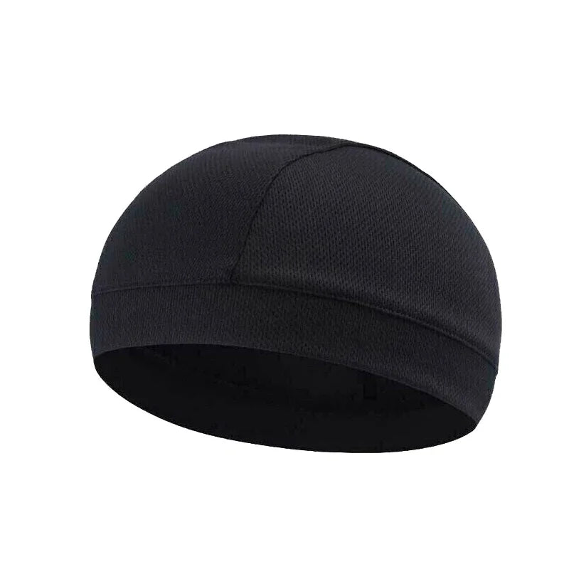 Moisture Wicking Cooling Skull Cap Helmet Liner Beanie Bald Caps Dome Cap Dries Quickly Cycling  Black Hat