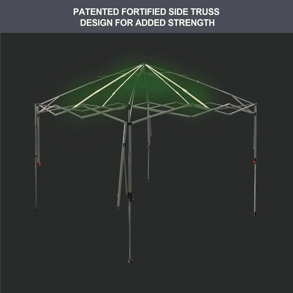 Pop up Canopy Tent Patended Centerlock Instant Commercial Canopy with 150D Silver Coated Fabric Including 2 Extend Awnings