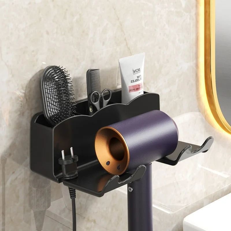 Hair Dryer Storage Rack Non Perforated Bathroom Wall Mounted Bracket Bathroom Air Duct Storage And Placement Rack Hanging Rack