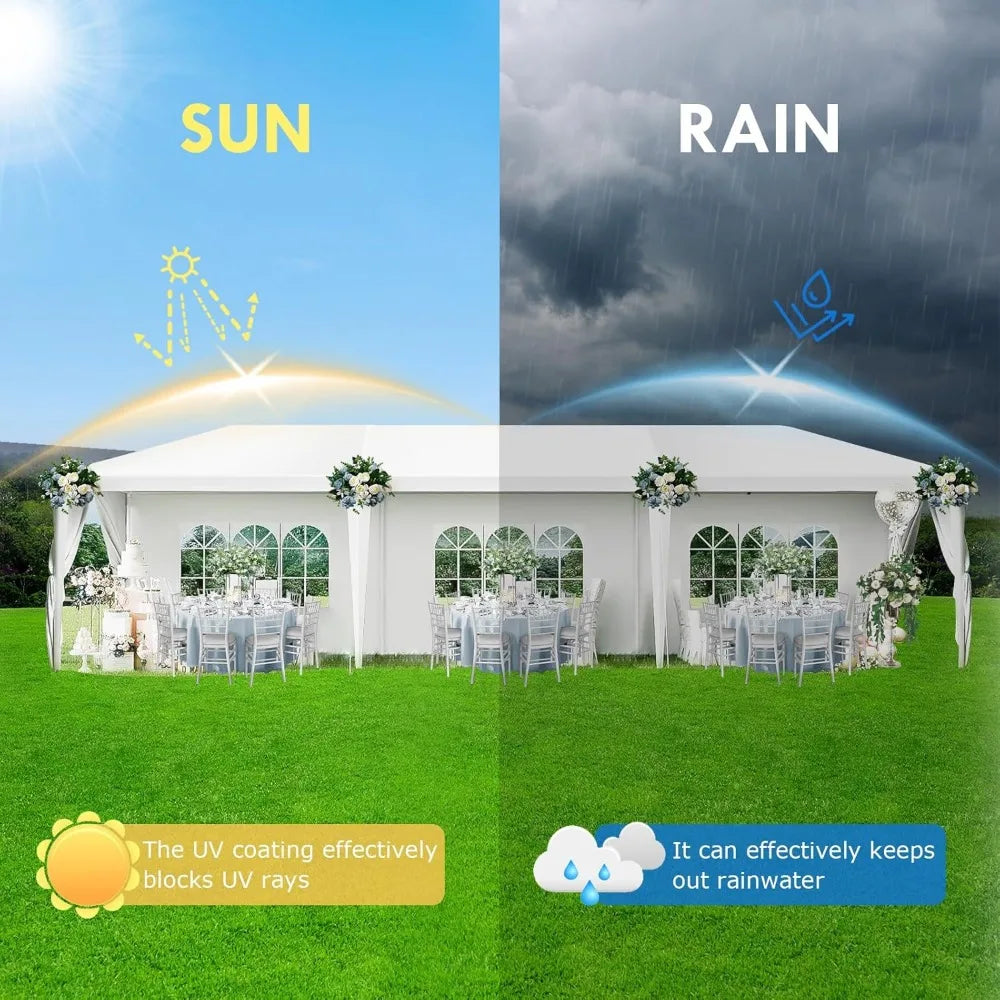 2025 Upgraded 10x30 Party Tent, Outdoor White Tents for Parties, Wedding, Large Canopy Tent with Walls, Big Event Gazebo Tent