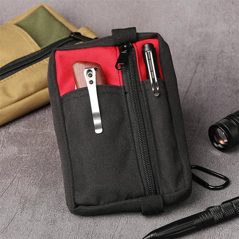 Outdoor Men's Toolkit Multi-functional Double Shoulder Small Hanging Bag Accessory Sundries Pouch Waist Bag