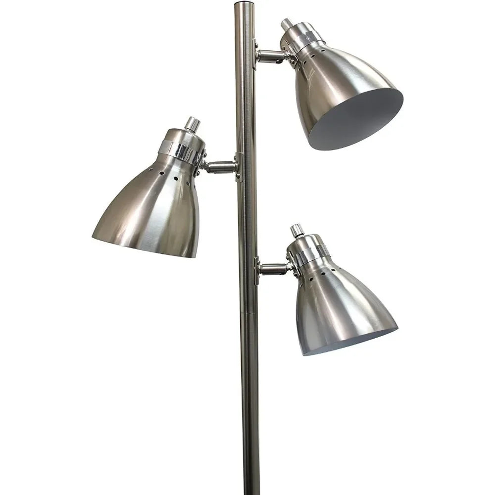 Simple Designs LF2007-BLK Metal 3 Light Tree Floor Lamp