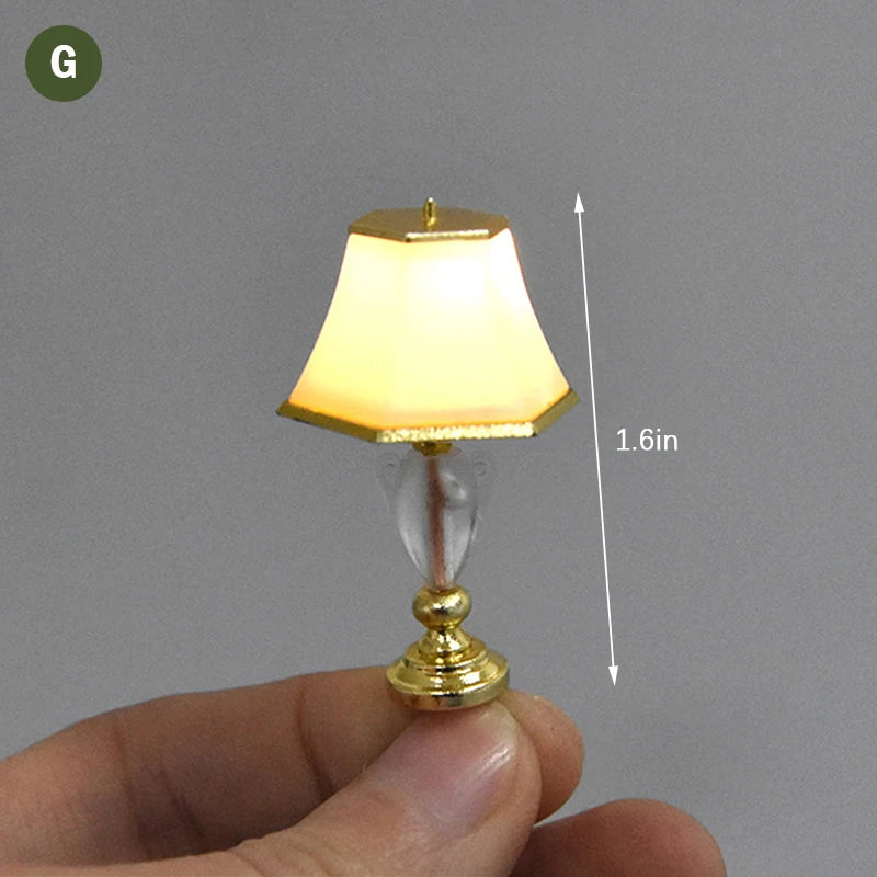 1/6 1/12 Dollhouse Miniature LED Floor Lamp Battery Operated With ON/OFF Switch