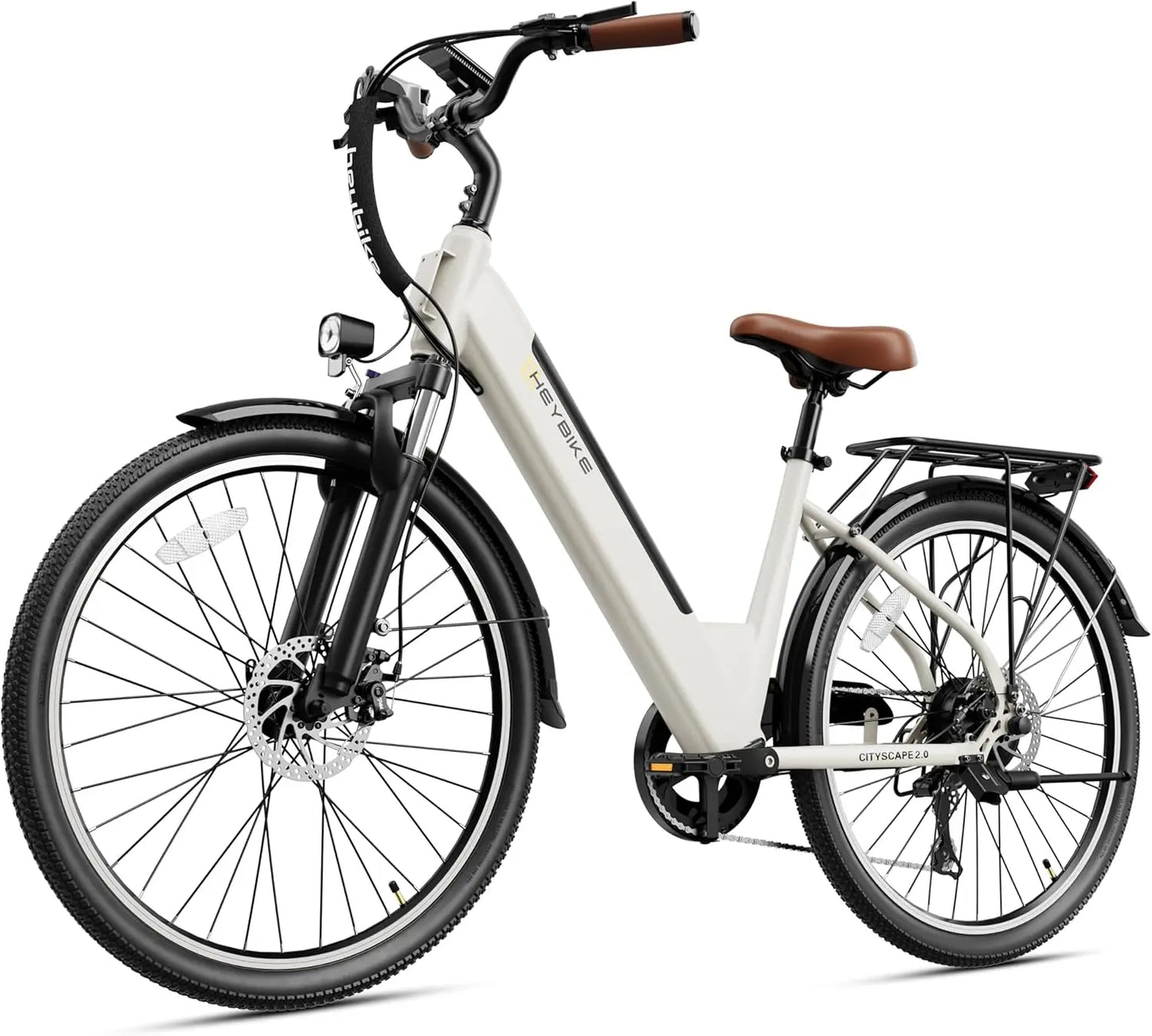 Cityscape 2.0 Electric Bike for Adults with 1000W Motor Peak,26" Electric Commuter Bike with 7-Speed and Front Suspension.