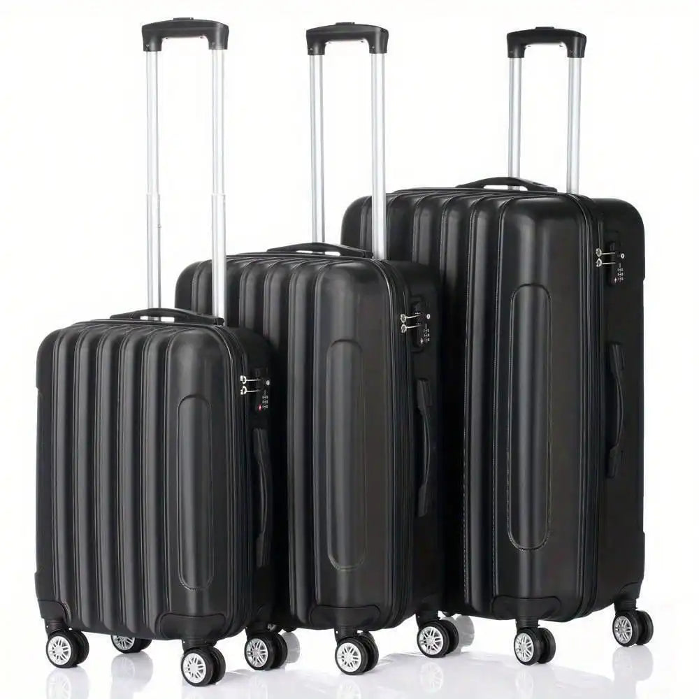 20"24"28" Trolley Case 3-Piece Hardside Lightweight Spinner Luggage Bag Set