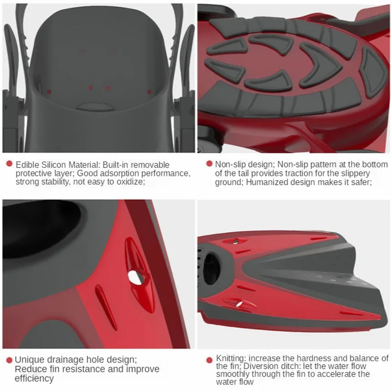 Premium Edition Adjustable Swimming Fins Diving Mermaid Fins Beginners Universal Water Sports Equipment Portable Diving Fins