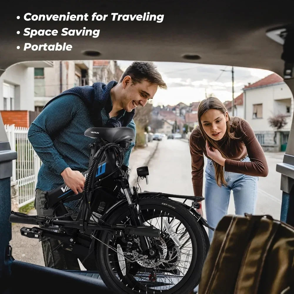 Electric Bike-Peak 750W Folding Ebike,48V Removable Lithium-Battery,20" Foldable Electric Bicycle Commuter for Women & Men