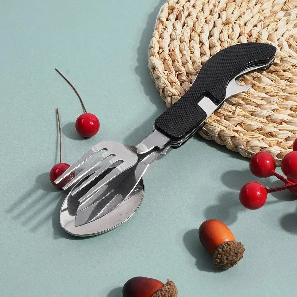 Foldable Tableware Combination Outdoor Portable Camping Set Flatware Kitchen and Home Folding Cutlery Picnic Dining Bar Garden