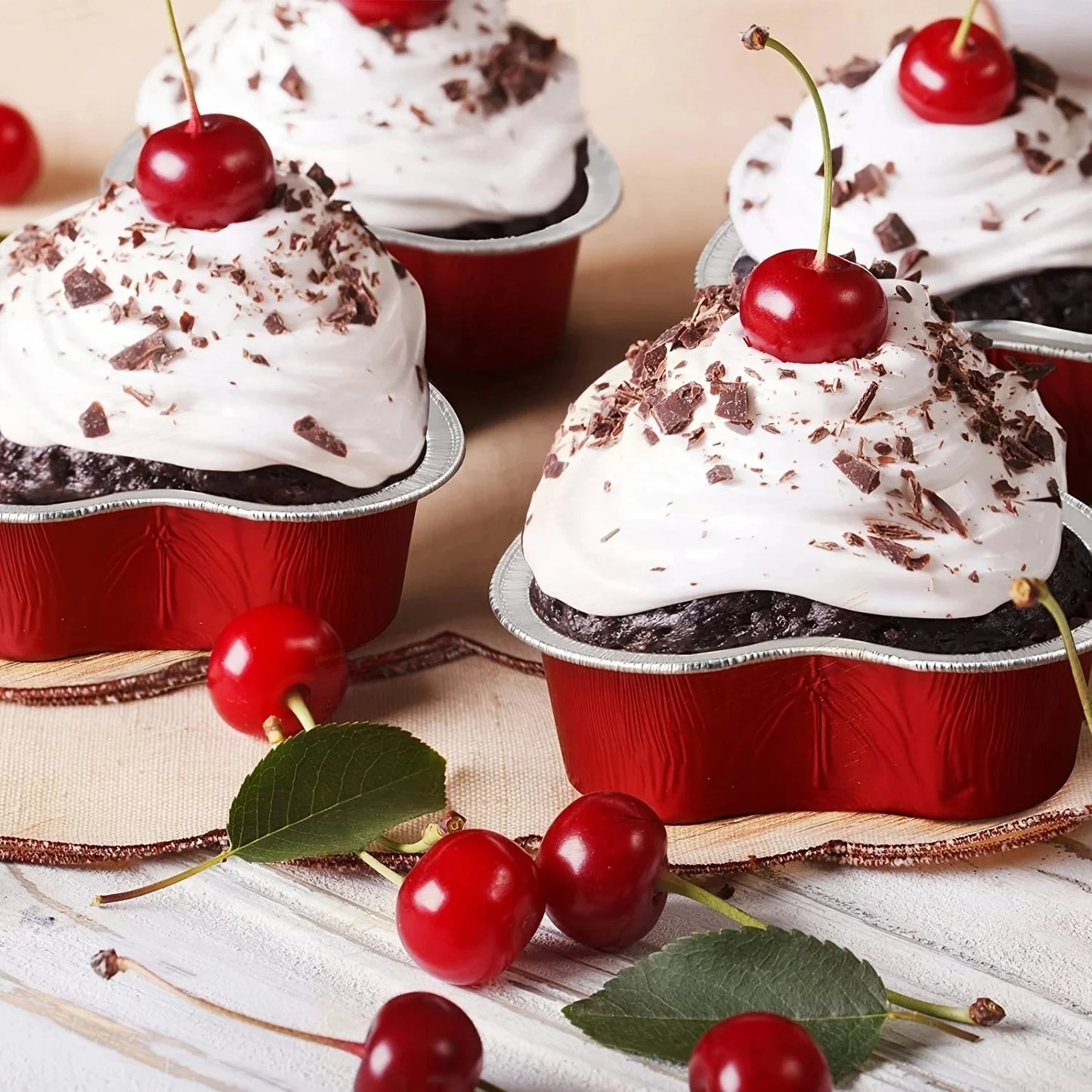 Disposable Mini Heart Shaped Aluminum Foil Cake Pan with Lids - 20 Pcs 100 ML/ 3.4 Ounce Cupcake Cup for Flan Baking