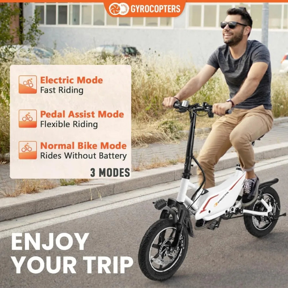 Frost Electric Bike for Adults/Teens 13+   UL2849 Safe Folding Ebike 350W Brushless Motor  14-inch Tires Compact Bike