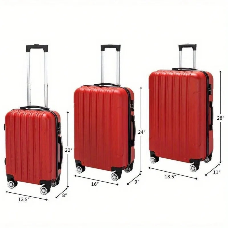 Travel Spinner Luggage Set ABS Trolley Carry On Suitcase TSA