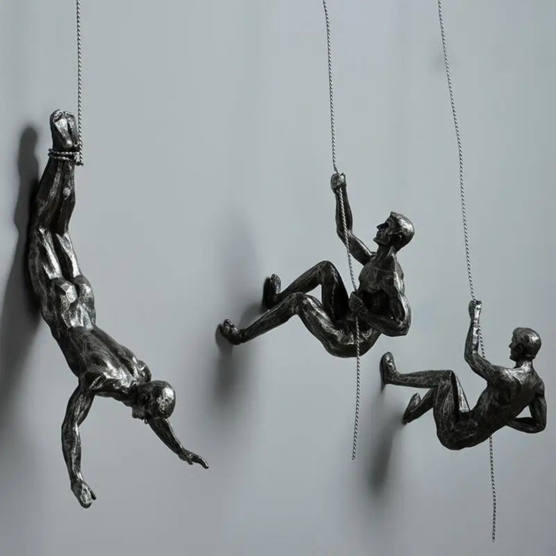 Climbing Athlete Man Art Sports Wall Hanging Ornaments Home Figures Miniatures Rock Climbing Man Resin Sculptures Statue