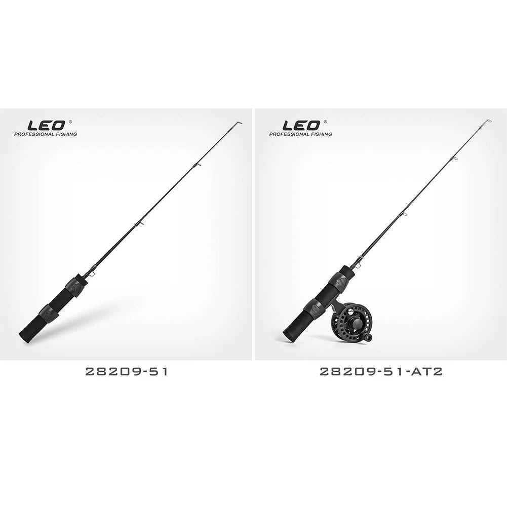 LEO 51cm Ice Fishing Rod Combo: Portable Winter Pole and Reel Set for Fishermen