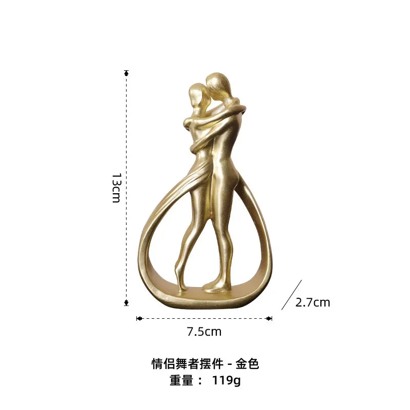 Abstract Couple Statue Modern Home Decoration Figure Sculptures Figurines for Interior Aesthetic Living Room Family Ornaments
