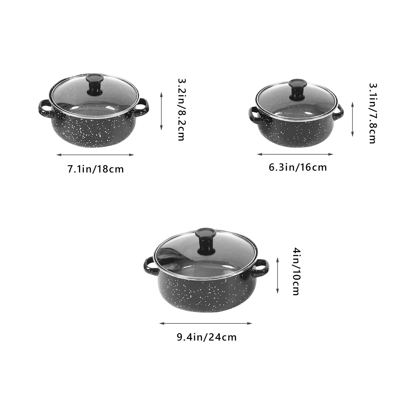 1 Set Mini Steamed Egg Bowl Cooking Pots With Handle Sauce Lid Pan Pans Non Stick Three Piece Suit Small Saucepan Stockpot