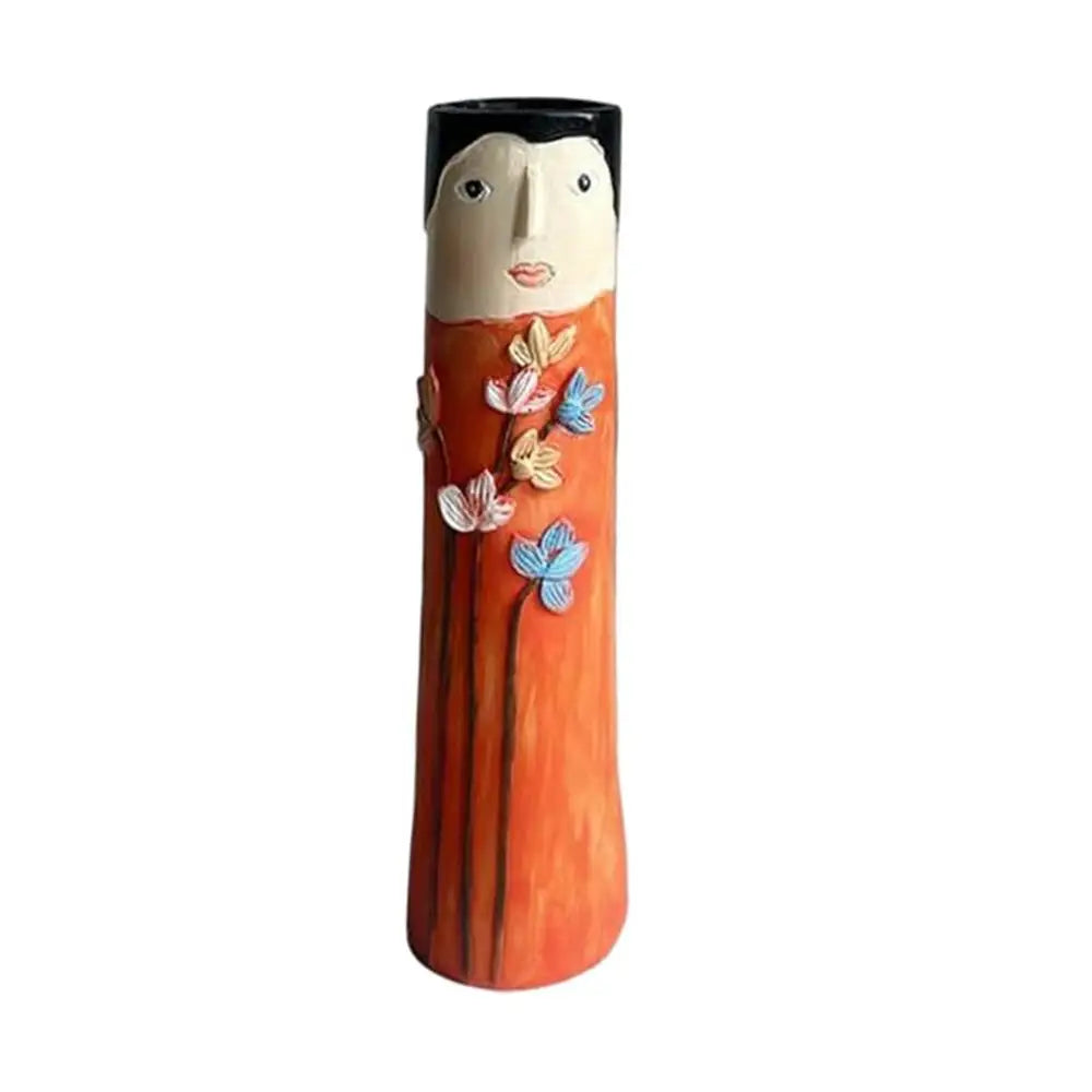 Spring Family Bud Vases Resin Bohemian Vase Cute Shelf Decortions Boho Modern Character Flower Vase Creative Desktop Ornaments