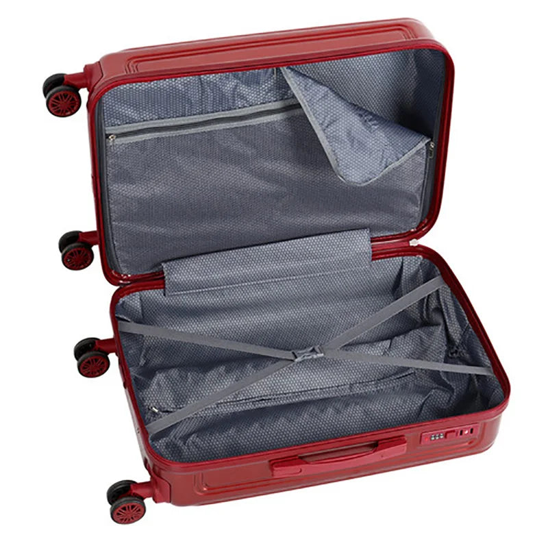 20/24 Inch One-piece Suitcase Red Mute Universal Wheel Luggage Case Business Suitcase Equipaje Luggage Travel Bag with Wheels