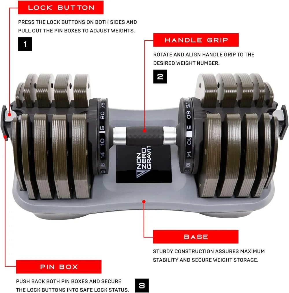 PowerDyne Adjustable Dumbbell Weights
