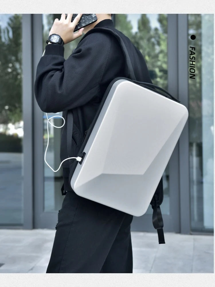 Men's 16 inch Laptop Backpack Expandable Travel Bag Waterproof Anti-theft Business Backpack USB Charging ABS Hard Shell Bag