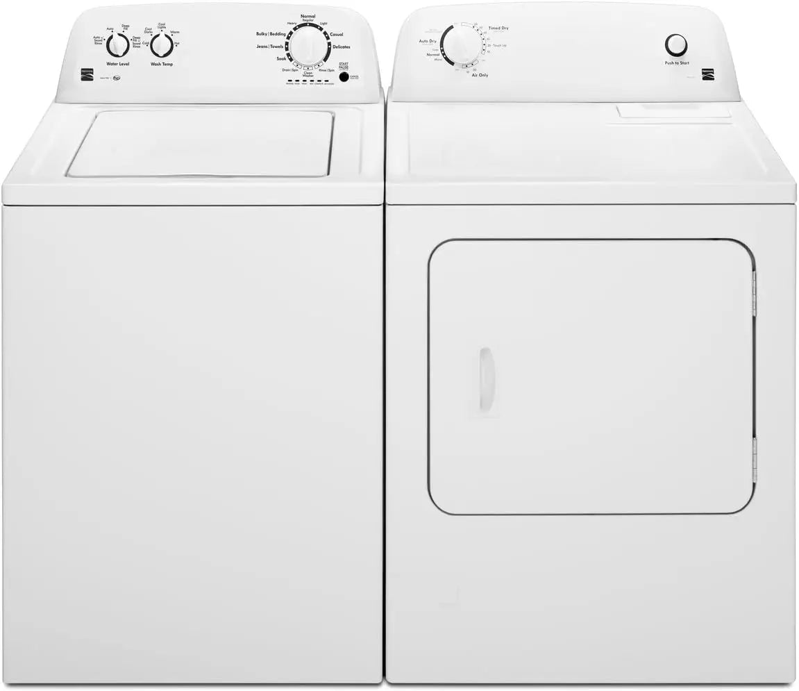 Top-Load Washer with Dual Action Agitator, Stainless Steel Top Loader Laundry Washing Machine, 3.5 cu. ft. Capacity White