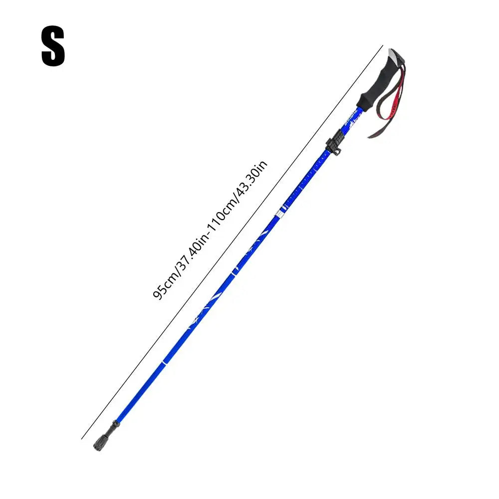 Trekking Poles Colorful Aluminum Alloy Poles For Trekking Ultralight Folding Walking Sticks Hiking Gear For Backpacking Camping