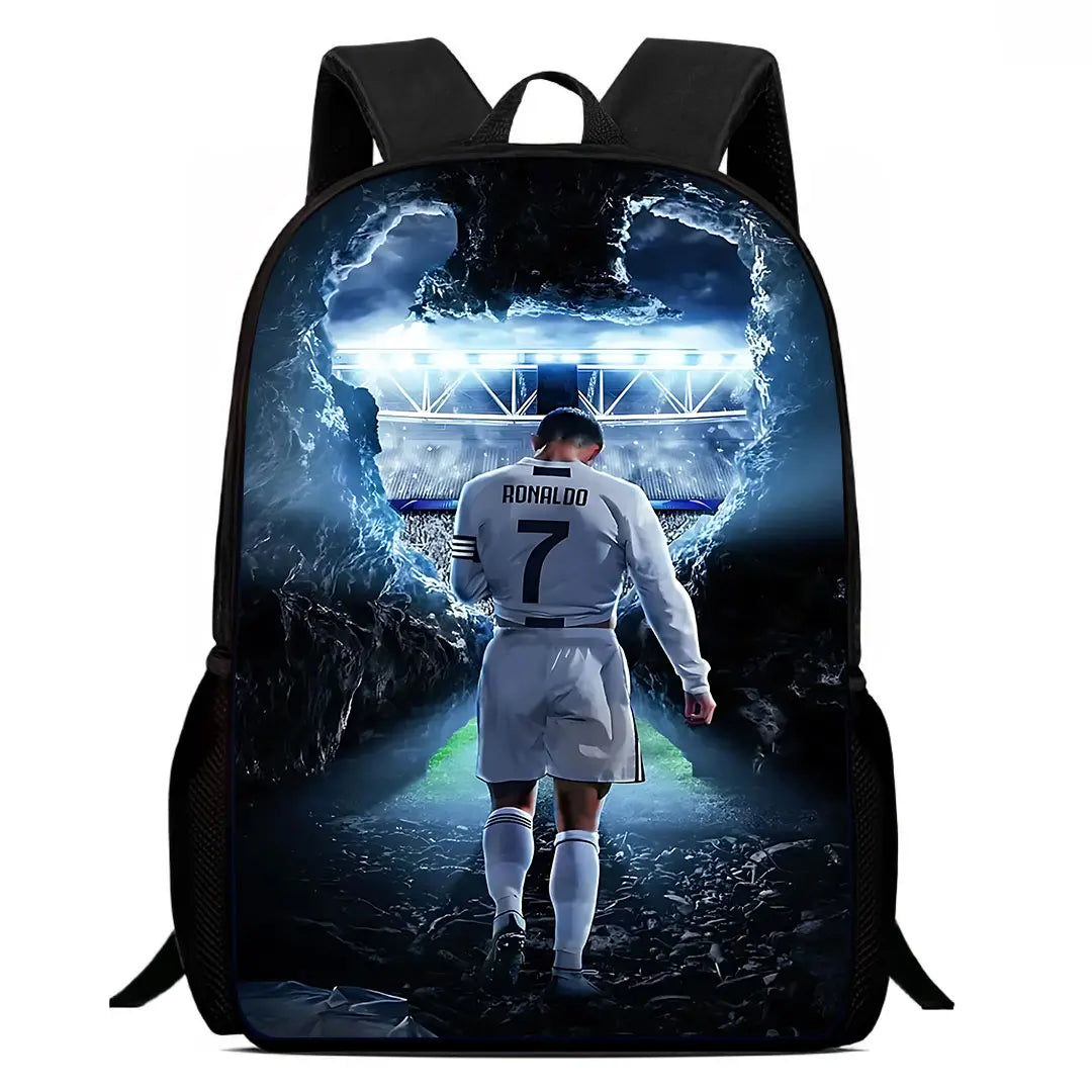 Cartoon C-CR7 Football-Stars Child School Backpack With Shoulder Bags Pencil Bags School Bags for Boys Girls Best Gift