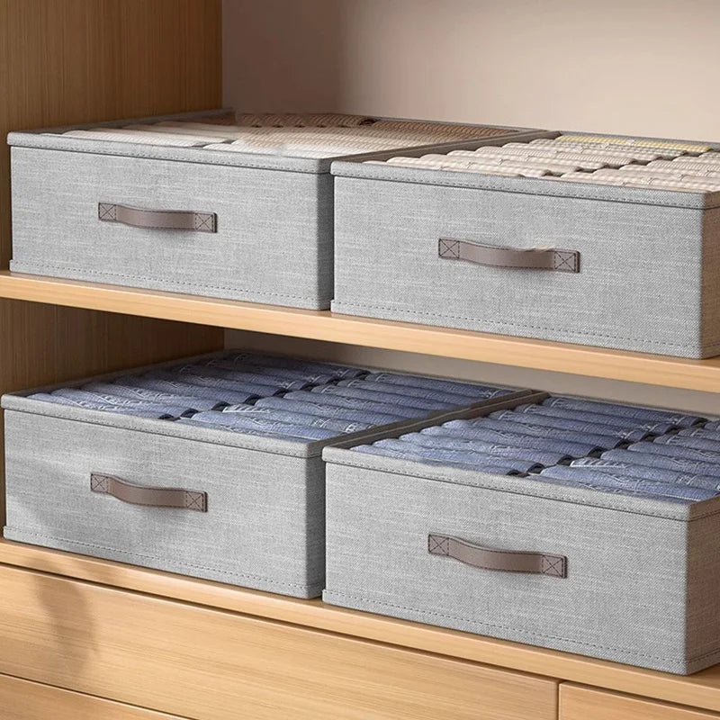 Wardrobe Clothes Storage Organizer Sweater T-Shirt Storage Box Thickened Pants Storage Box Underwear Socks Organizer For Home