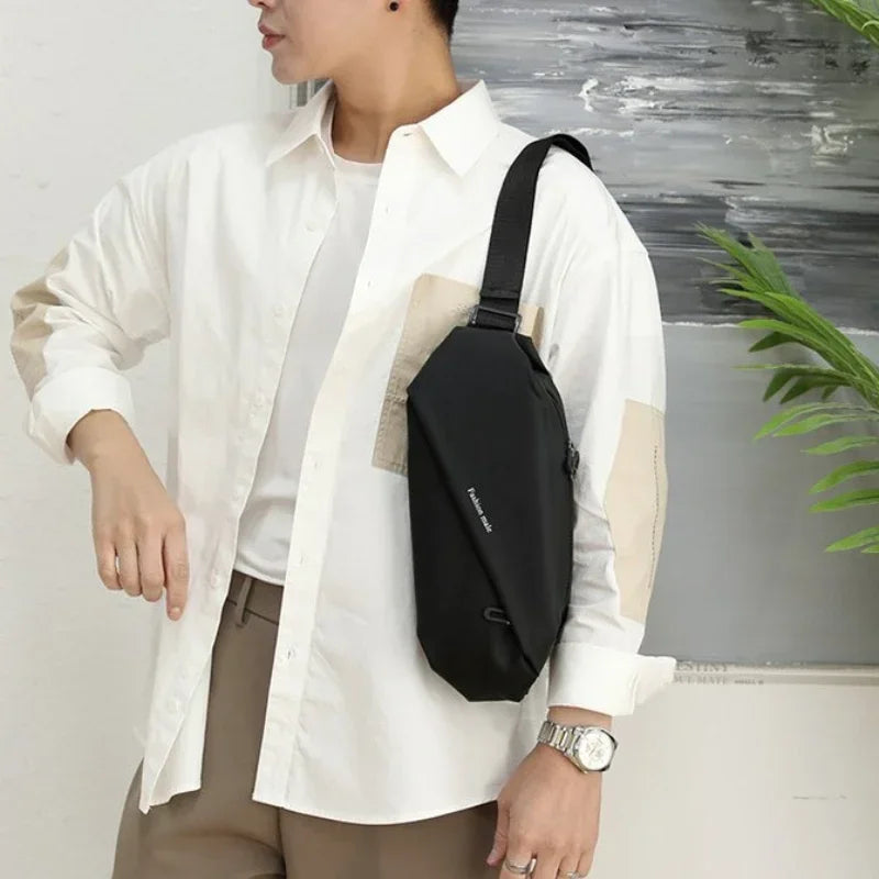 Solid Nylon Small Design Men's Waist Bag Simple and Fashionable Crossbody Bag Leisure Commuting Bolsos Aesthetic Shoulder Bags