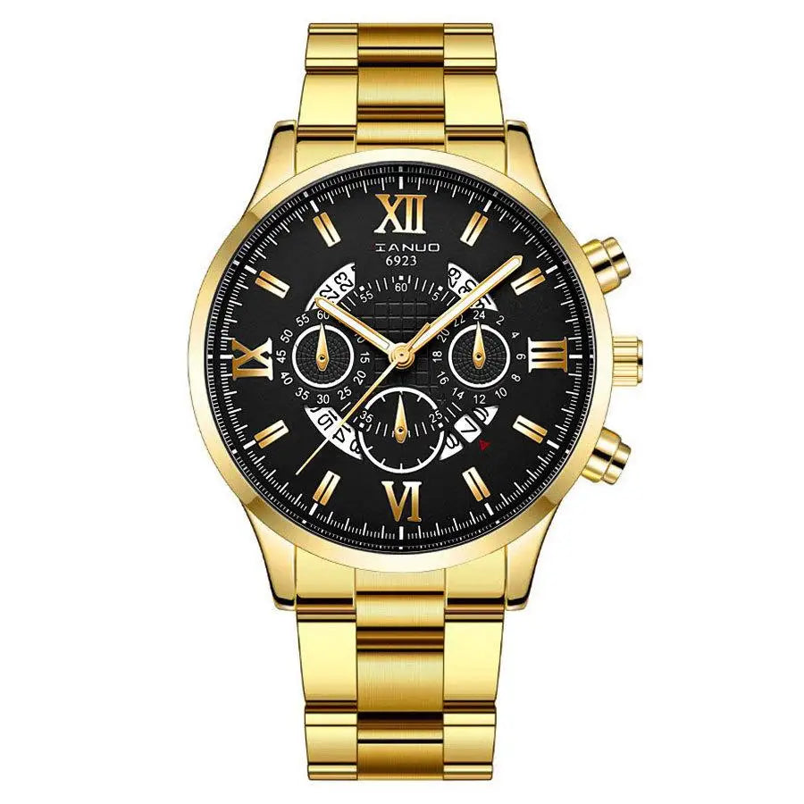 Luxury Men's Steel Strap Luminous Calendar Watch Business Fashion Wristwatch Sports Watch Men's Gifts