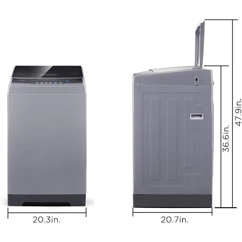1.6 Cu.ft Portable Washing Machine, 11lbs Capacity Fully Automatic Compact Washer with Wheels,6 Wash Programs Laundry Drain Pump