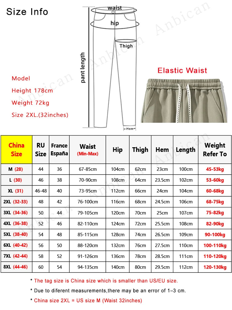2024 New Wide Leg Sweatpants Men Sportswear String Banding Cotton Casual Loose Track Pants Male Straight Trousers Big Size 8XL