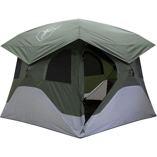 US ™ T4 Hub Tent, Easy 90 Second Set-Up, Waterproof, UV Resistant, Removable Floor, Ample Storage Options