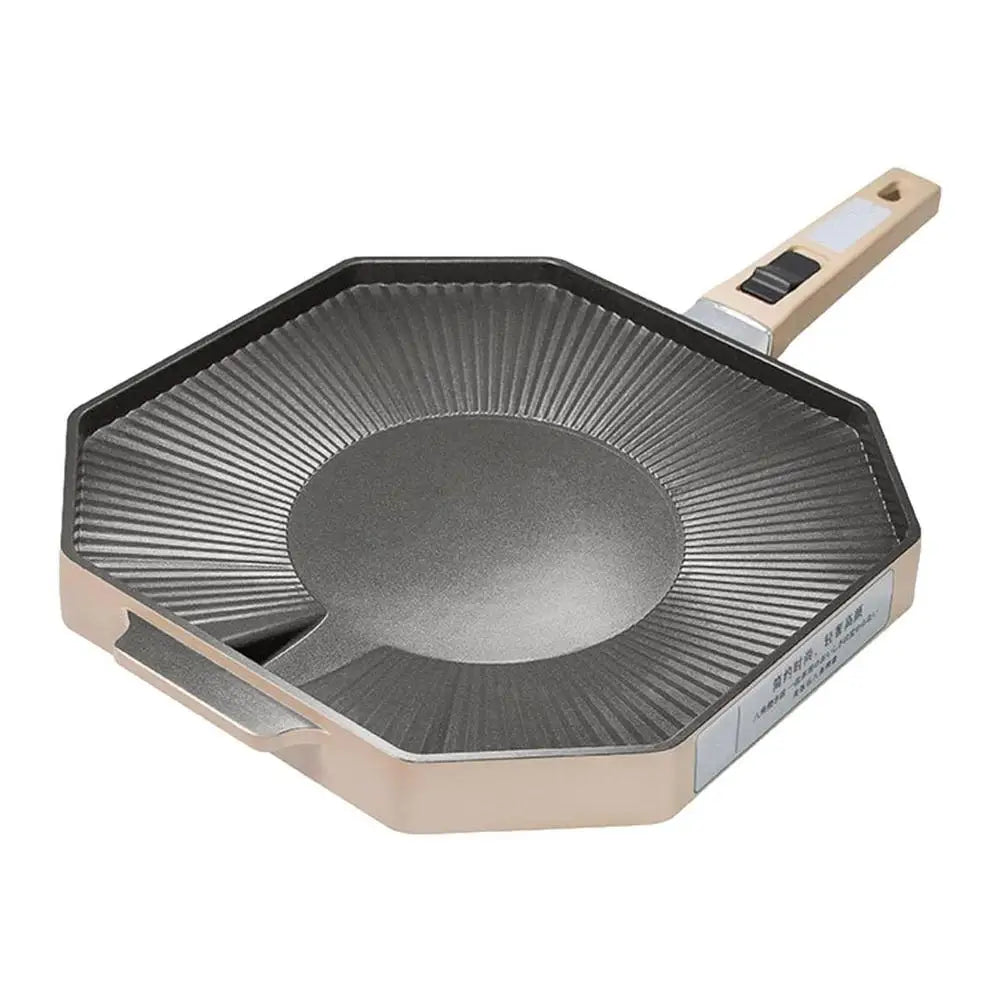 Camping Stove Grill Pan Stove Tops BBQ Griddle Grilling Cookware With Oil Drain Hole Design Includes Storage Bag For Camping