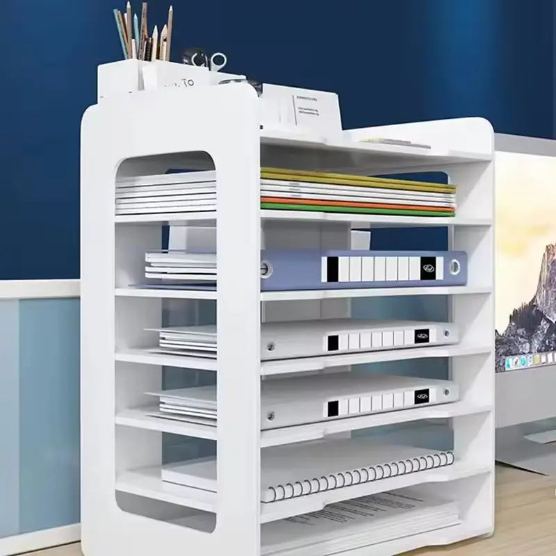 Multi-layer File Storage Rack Desktop Organizer Archives Office Classification Supplies Space-Saving Creative Desk Organizer