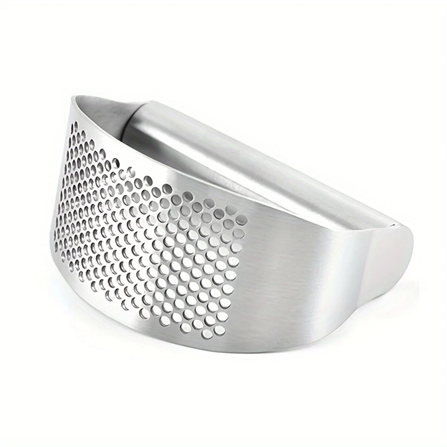 Easy-Clean Stainless Steel Garlic Press With Silicone Handle - Multifunctional Kitchen Gadget For Crushing, Peeling & Grinding V