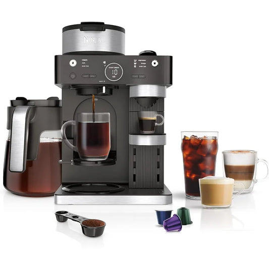 Ninja CFN601 Espresso & Coffee Barista System, 3 Espresso Brew Styles, Single-Serve Coffee & Nespresso Capsule Compatible
